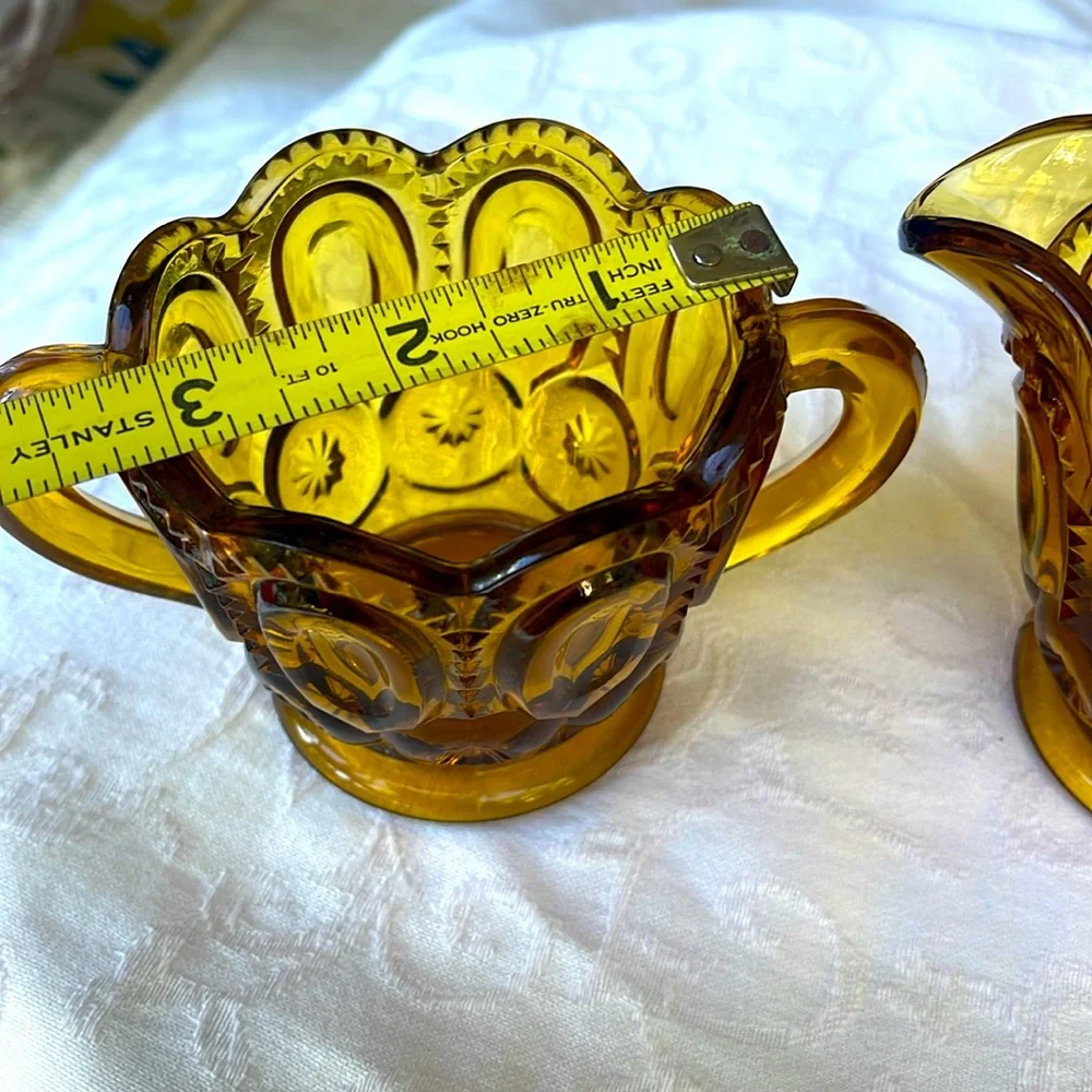 Vintage  L.E. Smith Moon and Star Sugar and Creamer